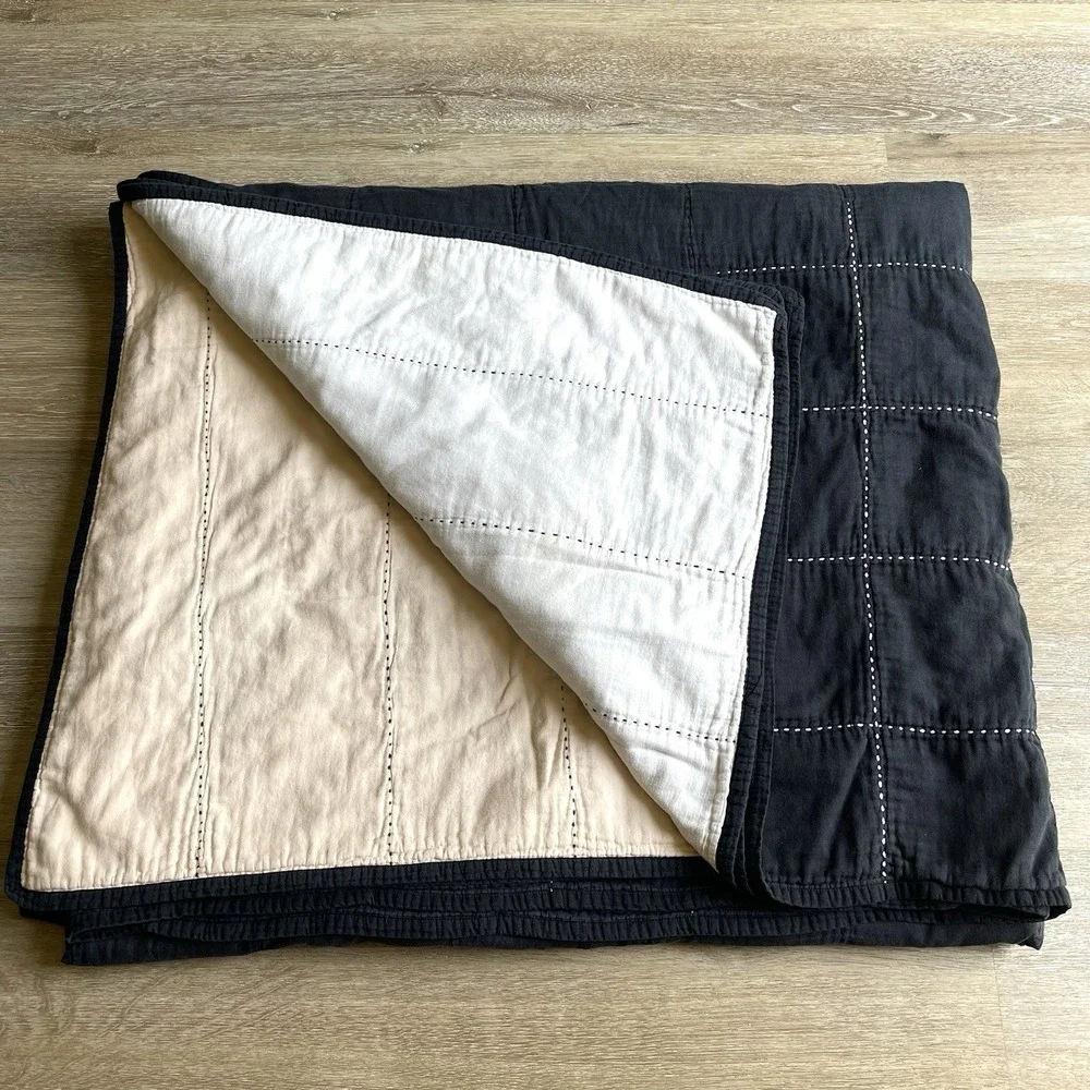 Brooklinen X Anchal Project Patchwork Quilt Organic Cotton Handmade Kantha King
